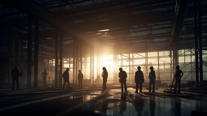Construction workers on site