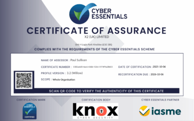 X2 (UK) Ltd. Achieves Cyber Essentials Certification